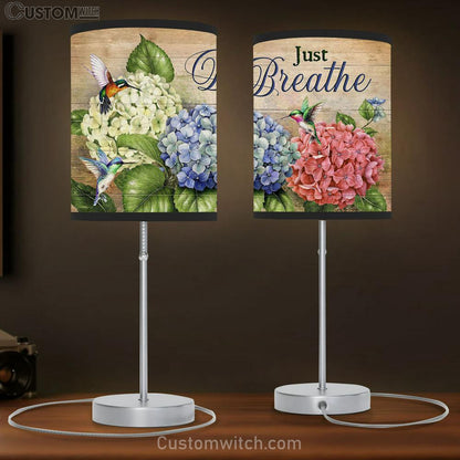 Just Breathe Hydrangea, Hummingbirds Lamb Gift Table Lamb - Christian Lamb Gift - Religious Art