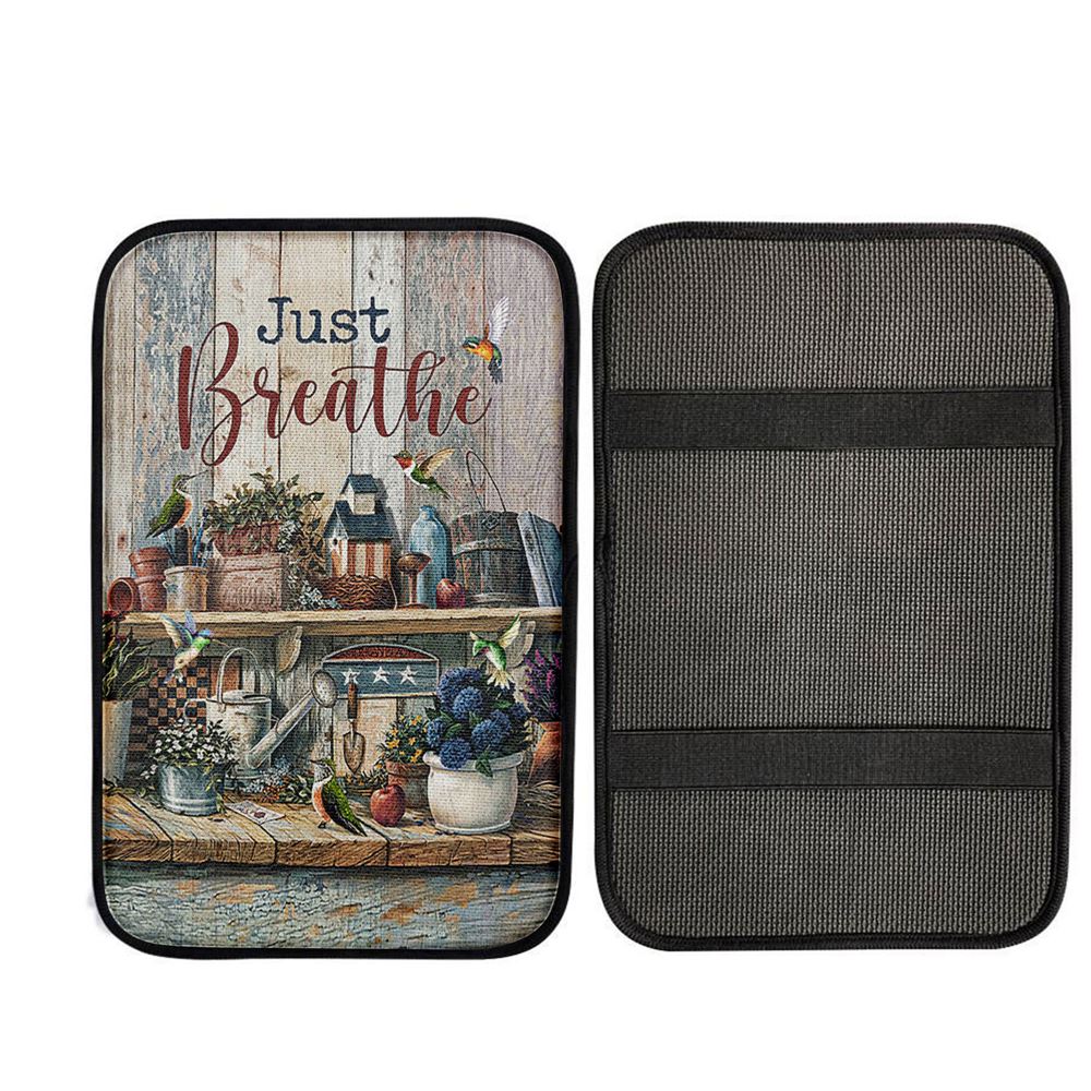Just Breathe Kitchen Hummingbird Car Center Console Cover, God Car Armrest Accessories