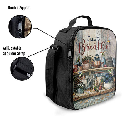 Just Breathe Kitchen Hummingbird Lunch Bag, Christian Lunch Box For School, Picnic