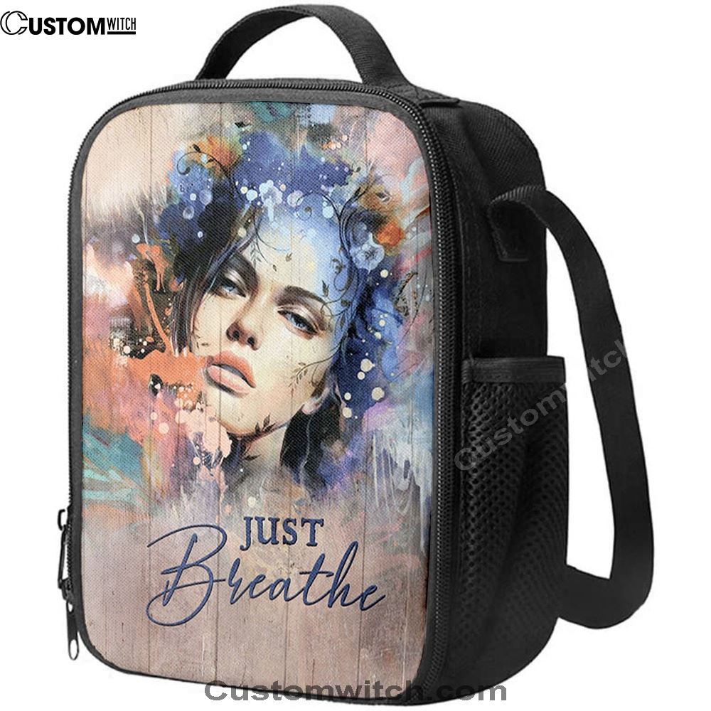 Just Breathe Lunch Bag, Christian Lunch Box For School, Picnic
