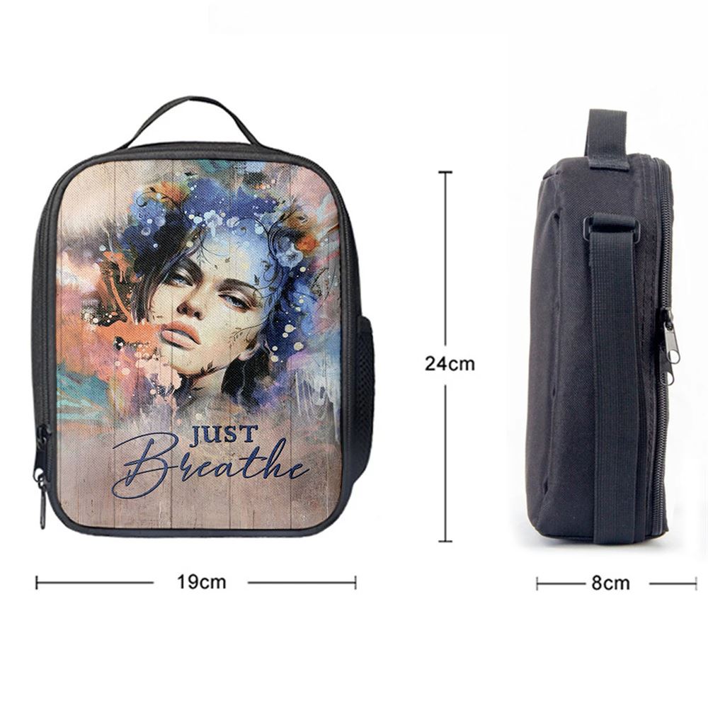 Just Breathe Lunch Bag, Christian Lunch Box For School, Picnic