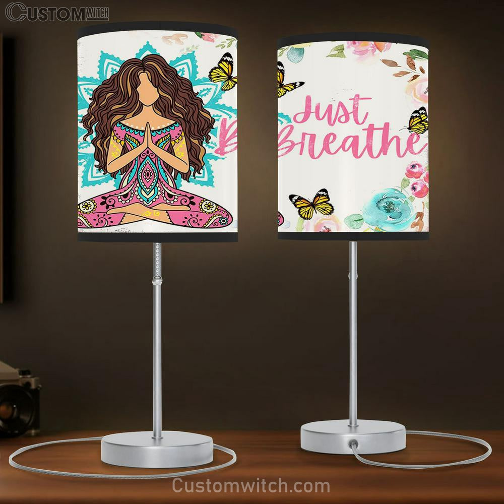 Just Breathe Namaste Yoga Lamb Gift - Boho-chic Lamb Gift for Women - Hippie Zen Lamb Gift