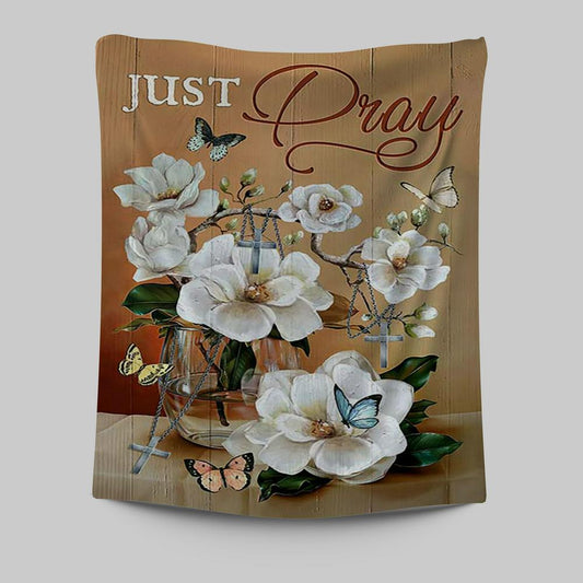 Just Breathe Wall Art Tapestry - Bible Verse Tapestry Art - Christian Wall Art Home Decor