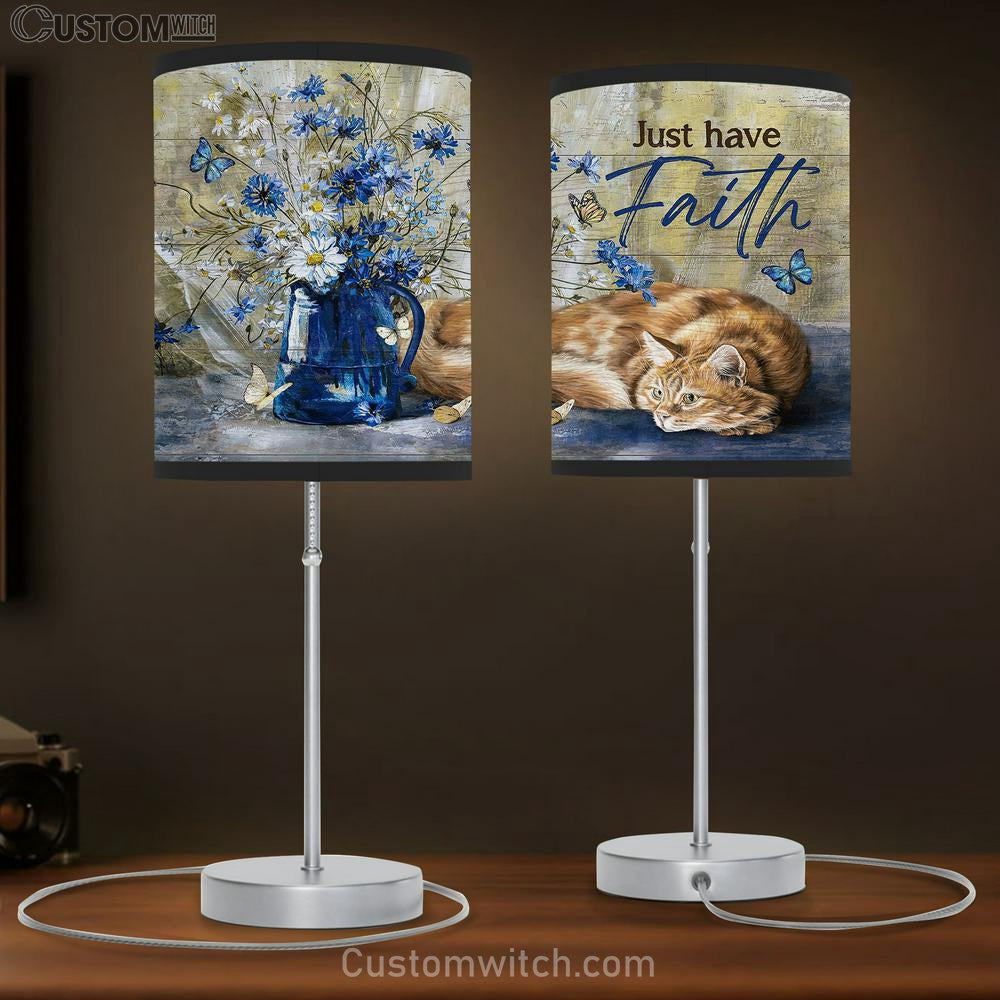 Just Have Faith Daisy Tabby Cat Lamb Gift Table Lamb - Christian Lamb Gift - Religious Art