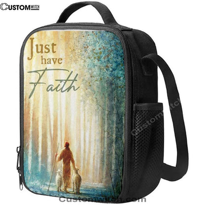 Just Have Faith He Leadeth Me Jesus Sheep Lunch Bag, Christian Lunch Box For School, Picnic