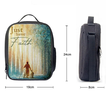Just Have Faith He Leadeth Me Jesus Sheep Lunch Bag, Christian Lunch Box For School, Picnic