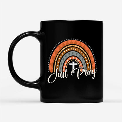 Just Pray, Boho Rainbow, Christian Coffee Mug, Christian Mug, Bible Mug, Faith Gift, Encouragement Gift