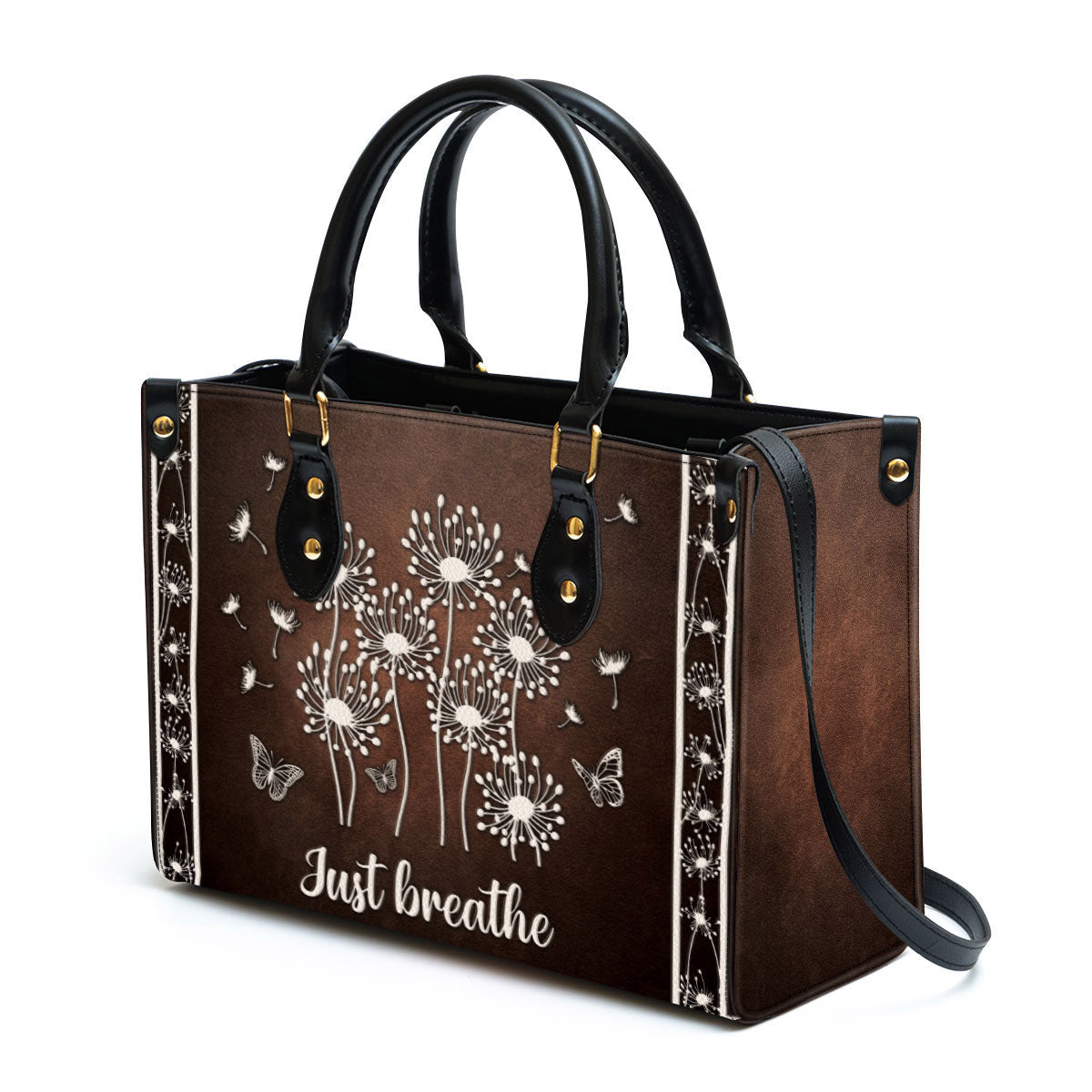 Just breathe Stunning Dandelion Leather Handbag, Religious Gifts For Women, Women Pu Leather Bag