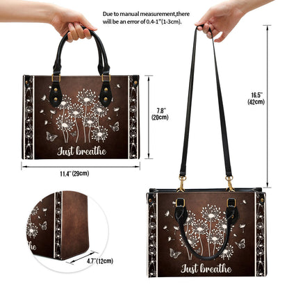 Just breathe Stunning Dandelion Leather Handbag, Religious Gifts For Women, Women Pu Leather Bag