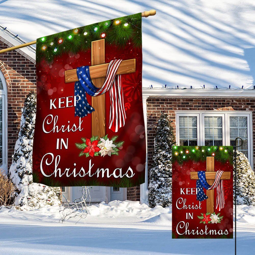 Keep Christ In Christmas Flag, Christian Christmas House Flag, Christmas Outdoor Decor Ideas
