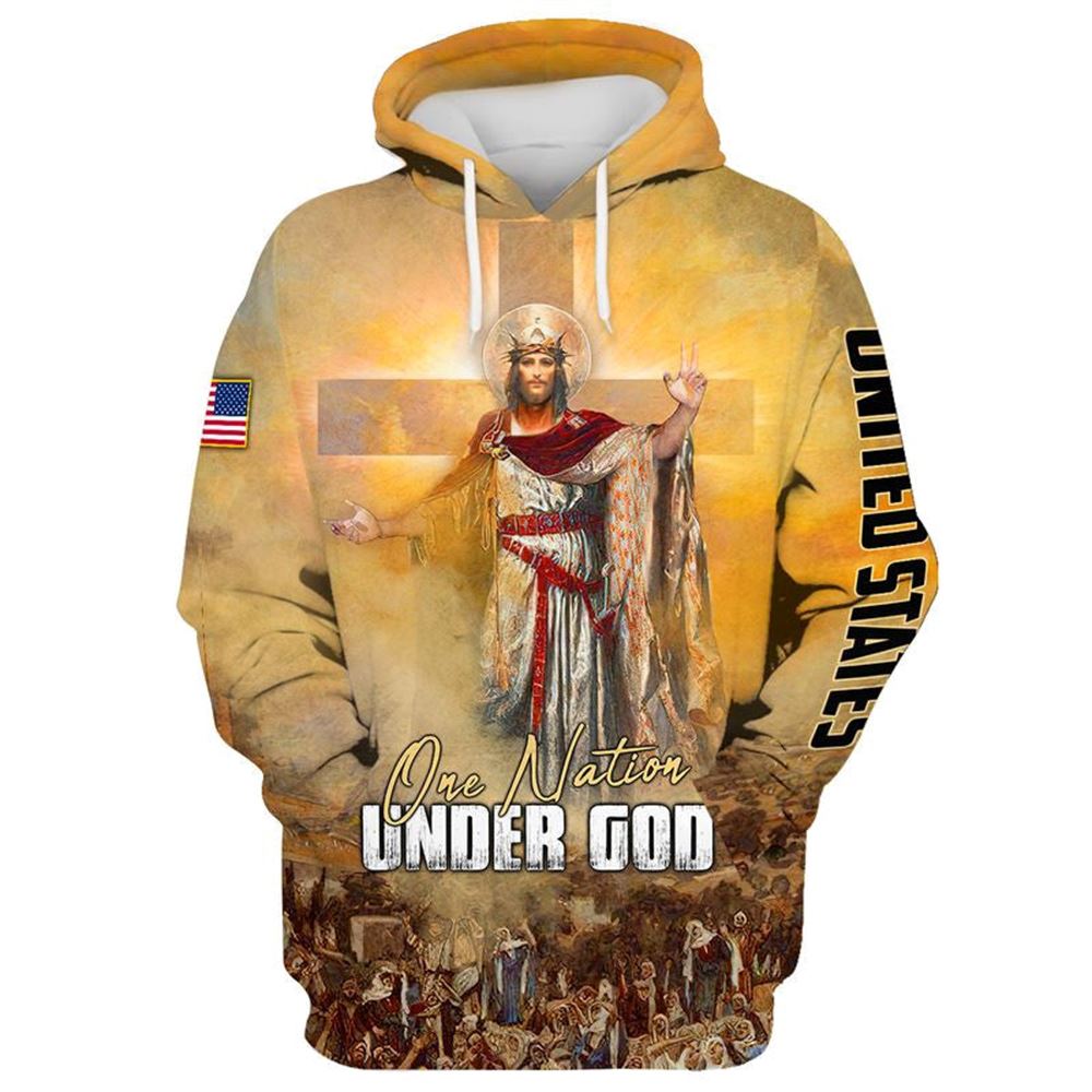 King Jesus Hoodie For Men & Women, God 3D Printed Hoodie, Christian Apparel Hoodies