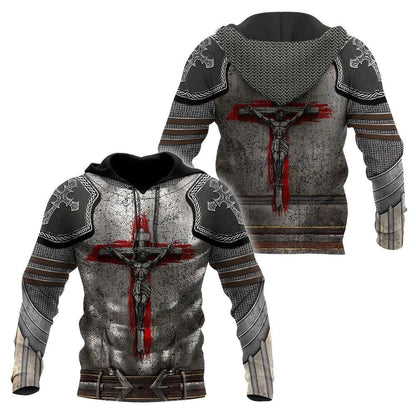 Knight Armor Of God 3D Hoodie For Man And Women, Jesus Printed 3D Hoodie