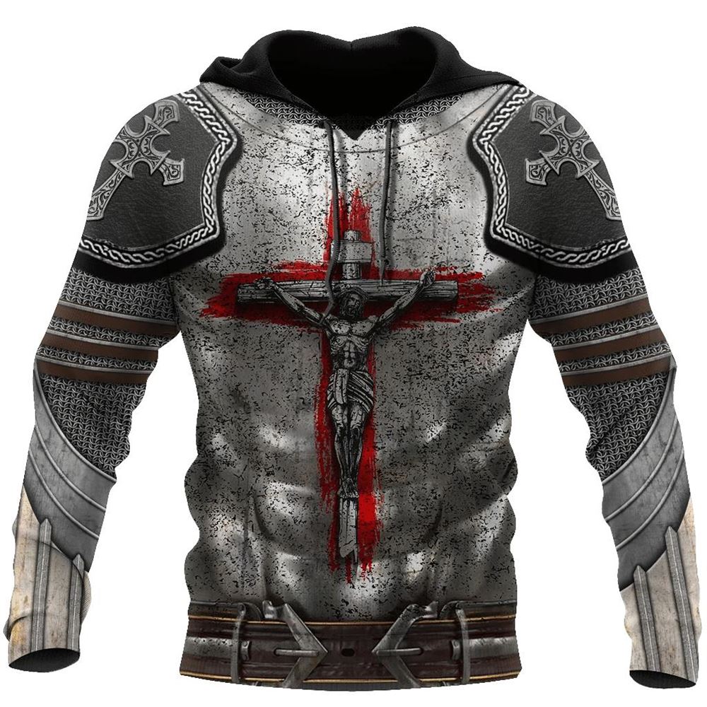 Knight Armor Of God 3D Hoodie For Man And Women, Jesus Printed 3D Hoodie