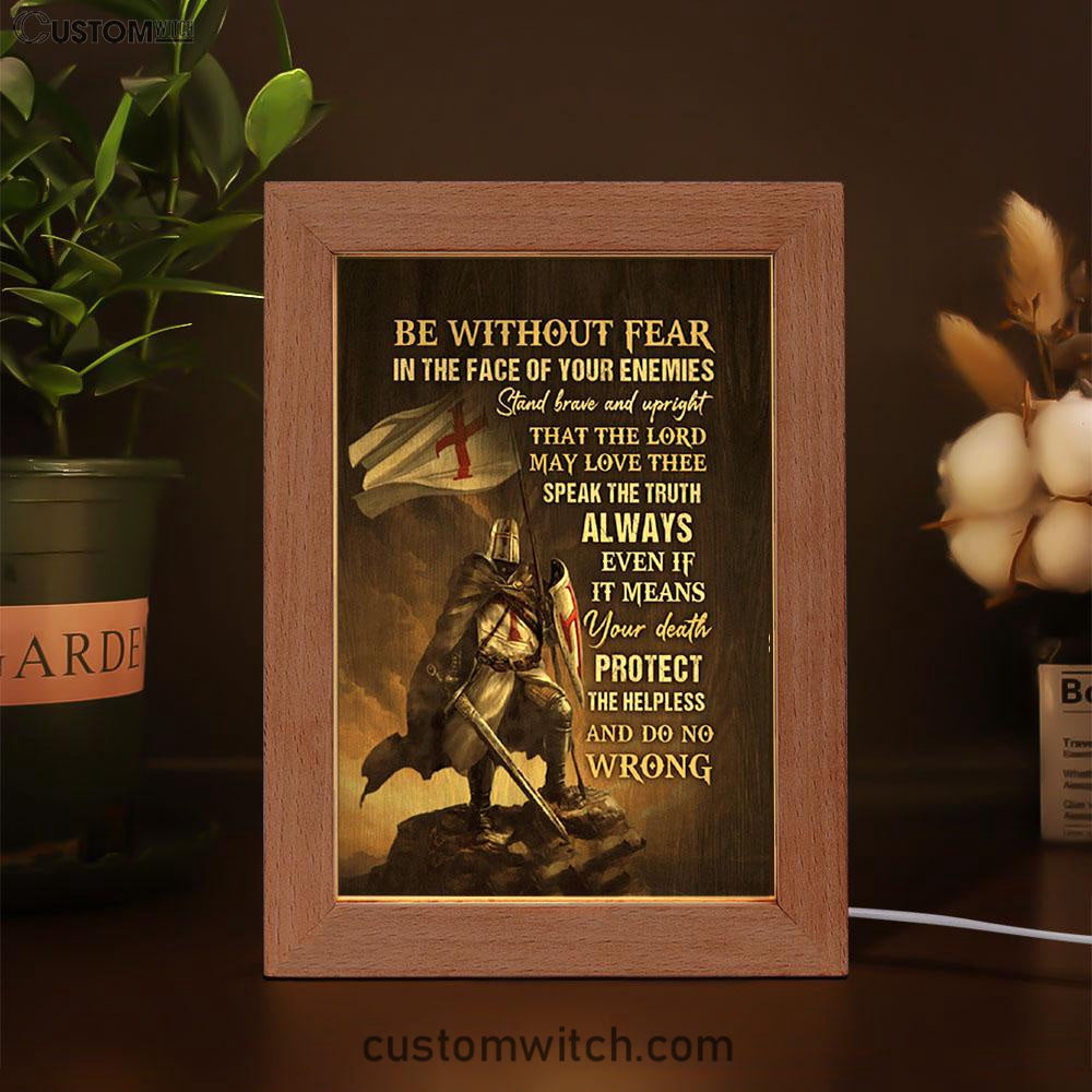 Knight Armor Of God Jesus Painting Frame Lamp - Be Without Fear In The Face Of Your Enemies Frame Lamp Art - Christian Night Light