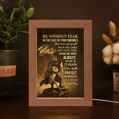 Knight Armor Of God Jesus Painting Frame Lamp - Be Without Fear In The Face Of Your Enemies Frame Lamp Art - Christian Night Light