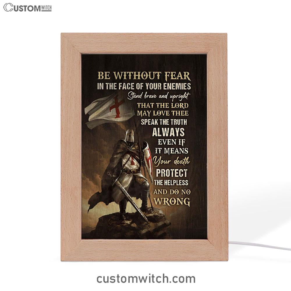 Knight Armor Of God Jesus Painting Frame Lamp - Be Without Fear In The Face Of Your Enemies Frame Lamp Art - Christian Night Light