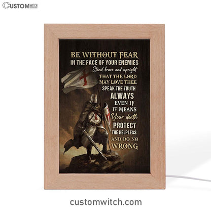 Knight Armor Of God Jesus Painting Frame Lamp - Be Without Fear In The Face Of Your Enemies Frame Lamp Art - Christian Night Light