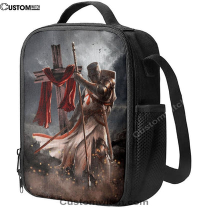 Knight Templar And Cross Jesus Lunch Bag, Christian Lunch Box For School, Picnic