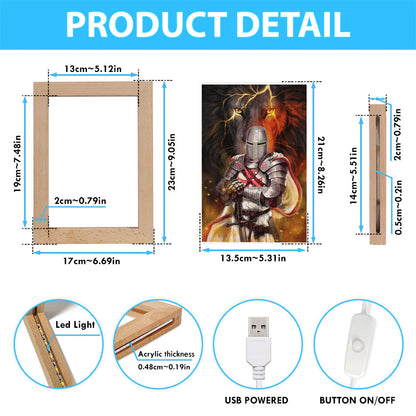 Knight Templar And Lion Jesus Frame Lamp Prints - Jesus Christ Frame Lamp Art - Christian Decor