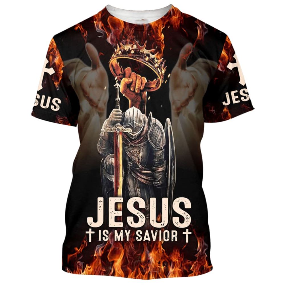 Knights And Crown Of Thorns All Over Print 3D T Shirt For Men And Women, Christian T-Shirt, Faith Shirt
