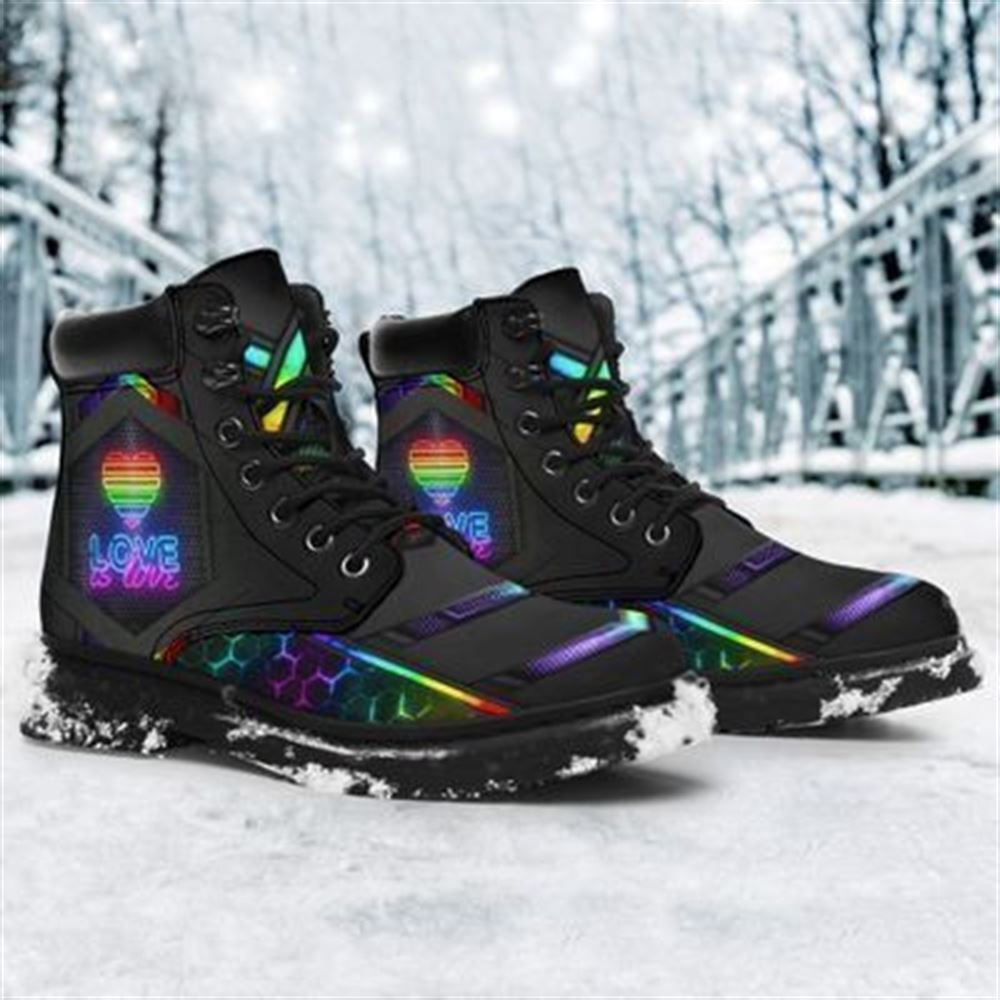 LGBT Love Is Love Hexagon Season Boots, Christian Lifestyle Boots, Bible Verse Boots, Christian Apparel Boots