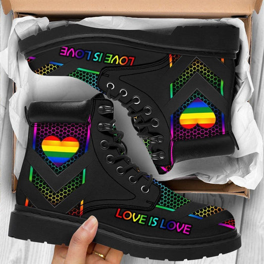 LGBT Love is Love Printed Boots, Christian Lifestyle Boots, Bible Verse Boots, Christian Apparel Boots