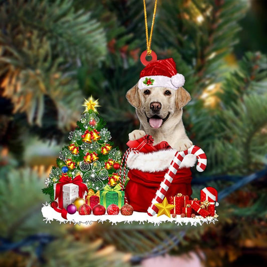 Labrador Retriever Gift Bag Merry Christmas Ornament, Christmas Gift, Christmas Tree Decorations, Christmas Ornament 2023