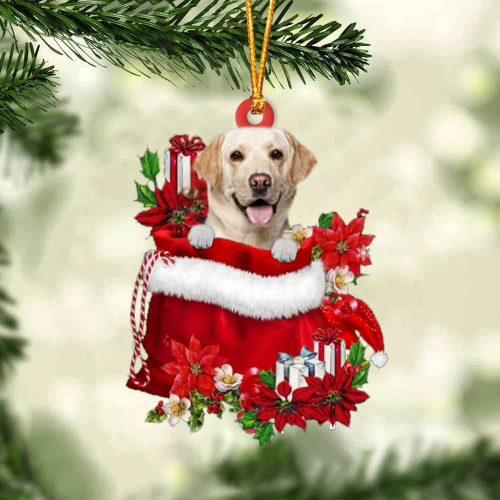 Labrador Retriever In Gift Bag Christmas Ornament, Christmas Gift, Christmas Tree Decorations, Christmas Ornament 2023