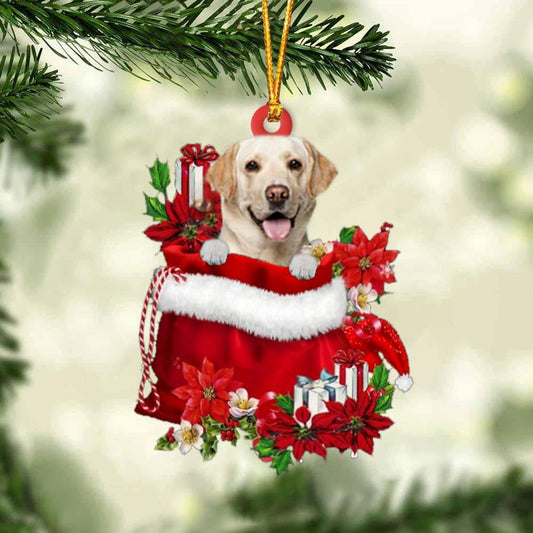 Labrador Retriever In Gift Bag Christmas Ornament, Christmas Gift, Christmas Tree Decorations, Christmas Ornament 2023
