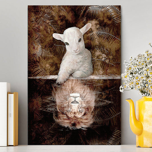 Lamb And Lion King Of Jesus Canvas Wall Art - Christian Canvas Prints - Bible Verse Canvas Art