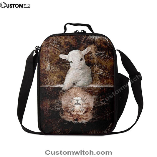 Lamb And Lion King Of Jesus Lunch Bag, Christian Lunch Box For School, Picnic