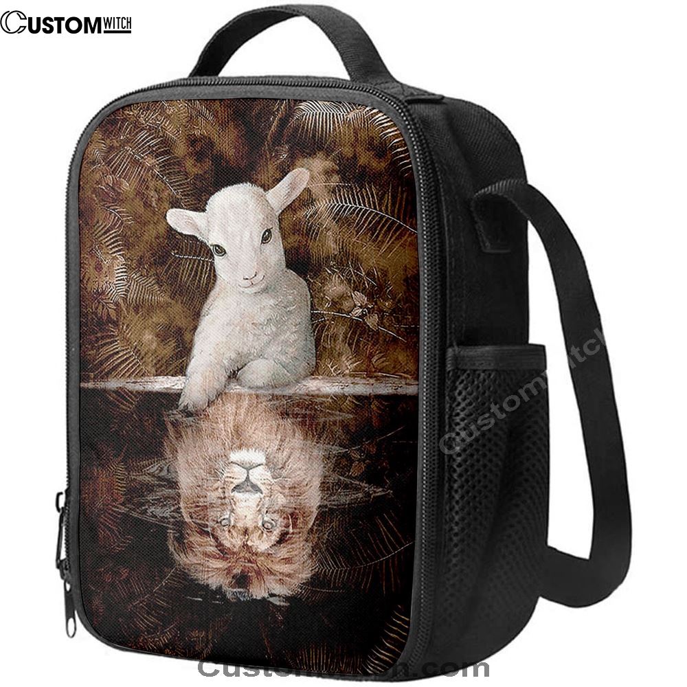 Lamb And Lion King Of Jesus Lunch Bag, Christian Lunch Box For School, Picnic