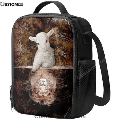 Lamb And Lion King Of Jesus Lunch Bag, Christian Lunch Box For School, Picnic