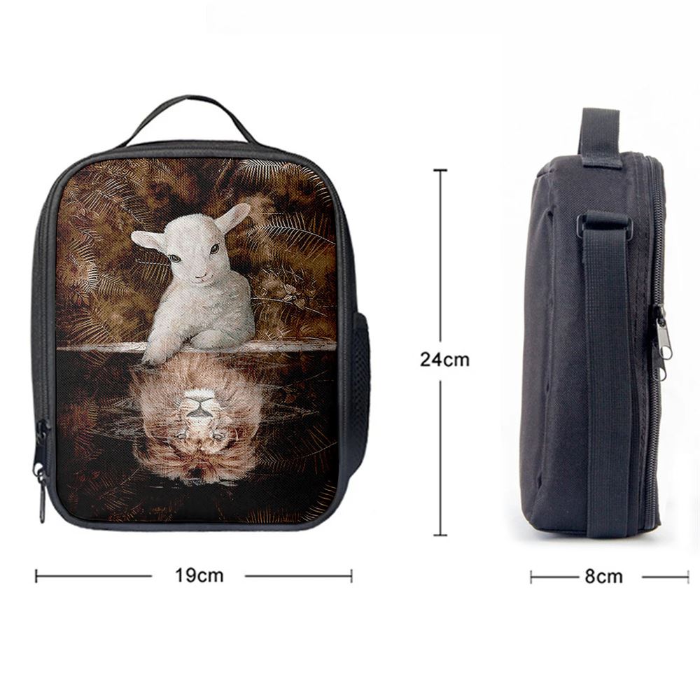 Lamb And Lion King Of Jesus Lunch Bag, Christian Lunch Box For School, Picnic