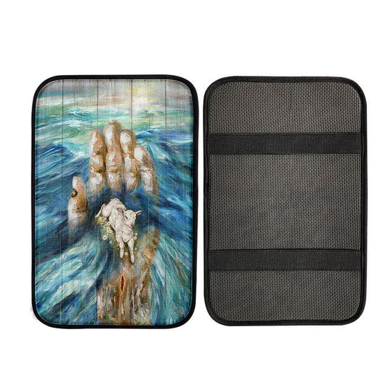 Lamb In God's Hand Car Center Console Cover, Religious Car Interior Accessories