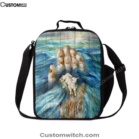 Lamb In God's Hand Lunch Bag, Christian Lunch Box For School, Picnic