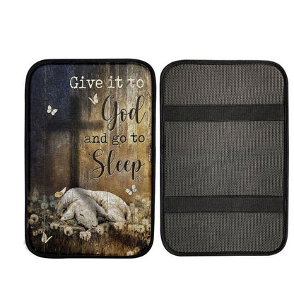 Lamb Of God Dandelion Field Give It To God And Go To Sleep Car Center Console Cover, God Car Armrest Accessories