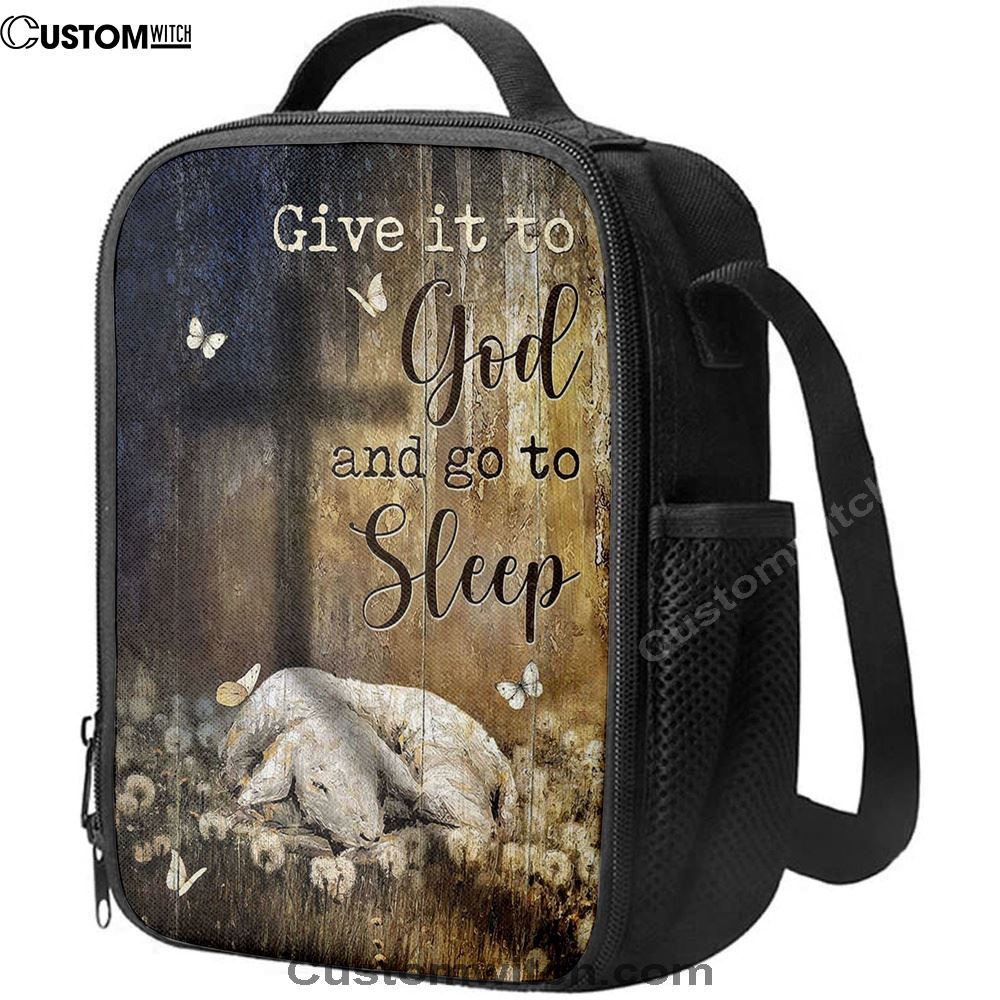 Lamb Of God Dandelion Field Give It To God And Go To Sleep Lunch Bag, Christian Lunch Box For School, Picnic