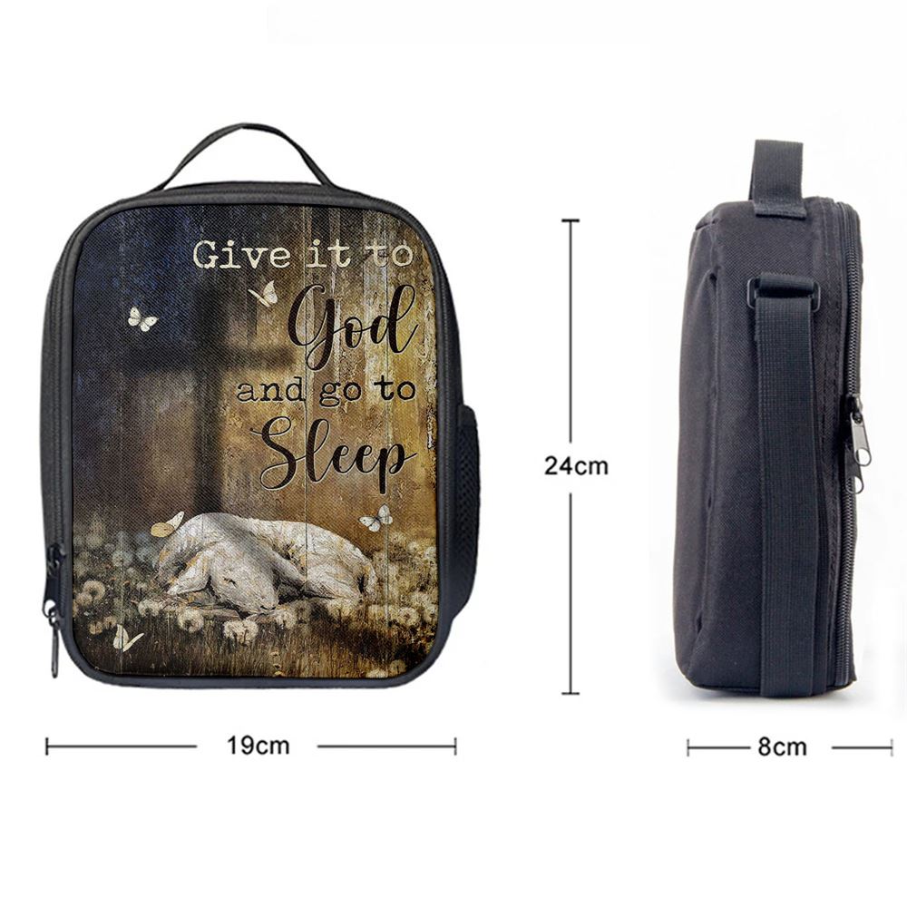 Lamb Of God Dandelion Field Give It To God And Go To Sleep Lunch Bag, Christian Lunch Box For School, Picnic