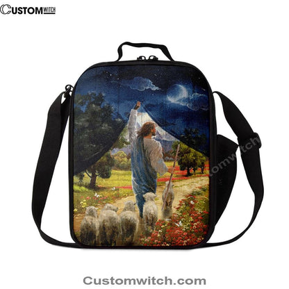 Lamb Of God Flower Field Jesus The Good Shepherd Lunch Bag - Lion Lunch Bag, Christian Lunch Box For School, Picnic