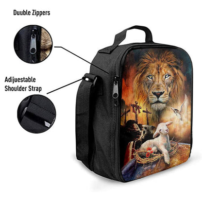 Lamb Of God Holy Spirit Dove Lion Of Judah Lunch Bag - Lion Lunch Bag, Christian Lunch Box For School, Picnic