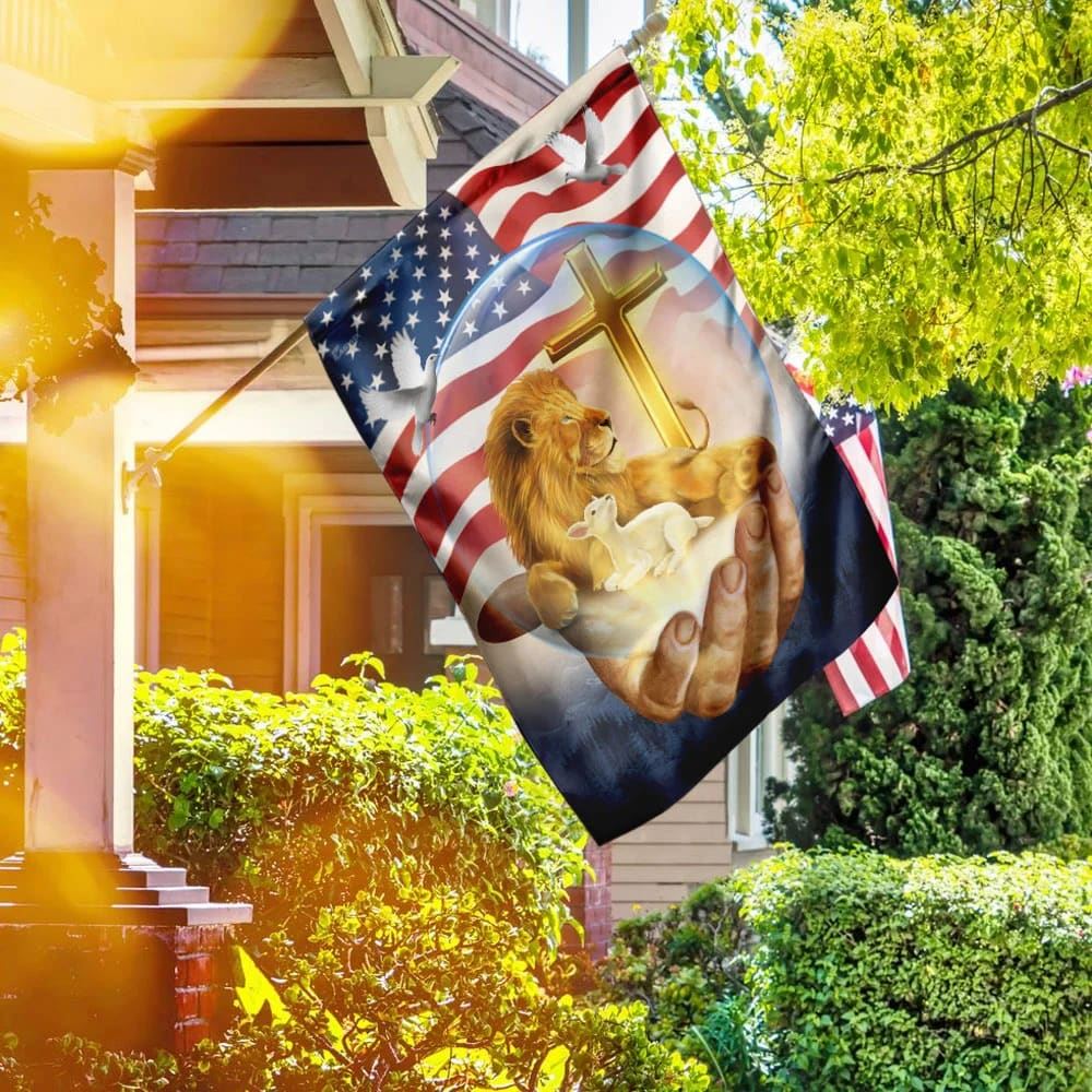 Lamb Of God Jesus Lion House Flag, Christian Flag, Christian Flag, Scripture Flag, Garden Banner