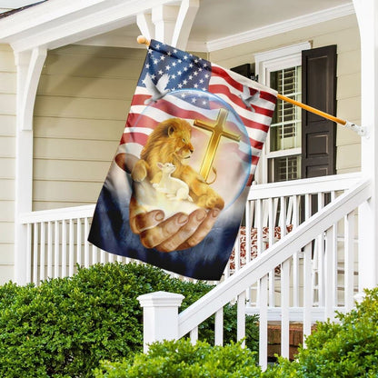 Lamb Of God Jesus Lion House Flag, Christian Flag, Christian Flag, Scripture Flag, Garden Banner