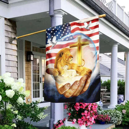 Lamb Of God Jesus Lion House Flag, Christian Flag, Christian Flag, Scripture Flag, Garden Banner