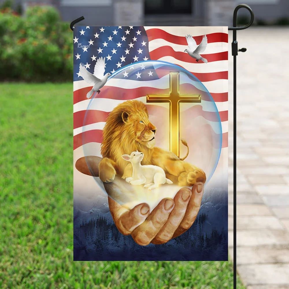 Lamb Of God Jesus Lion House Flag, Christian Flag, Christian Flag, Scripture Flag, Garden Banner
