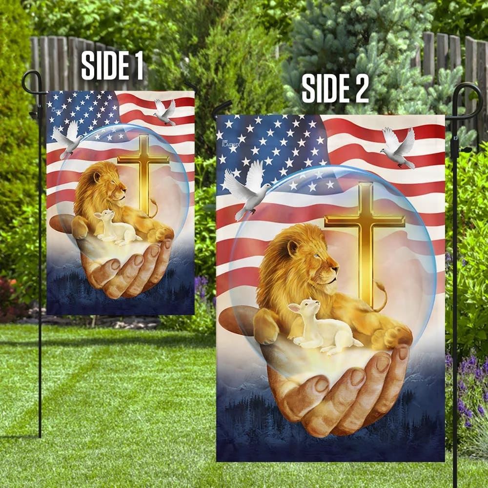 Lamb Of God Jesus Lion House Flag, Christian Flag, Christian Flag, Scripture Flag, Garden Banner