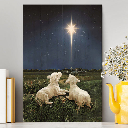 Lambs Look At The Light Star Of Bethlehem Canvas - Lion Canvas Print - Christian Wall Art - Religious Home Decor