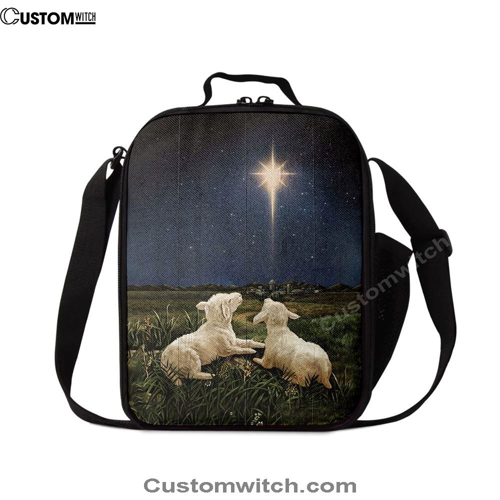 Lambs Look At The Light Star Of Bethlehem Lunch Bag - Lion Lunch Bag, Christian Lunch Box For School, Picnic