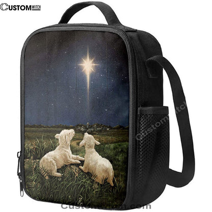 Lambs Look At The Light Star Of Bethlehem Lunch Bag - Lion Lunch Bag, Christian Lunch Box For School, Picnic