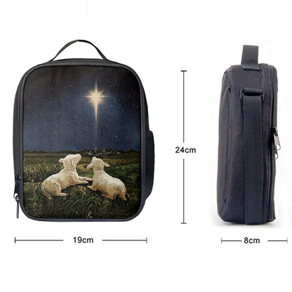 Lambs Look At The Light Star Of Bethlehem Lunch Bag - Lion Lunch Bag, Christian Lunch Box For School, Picnic